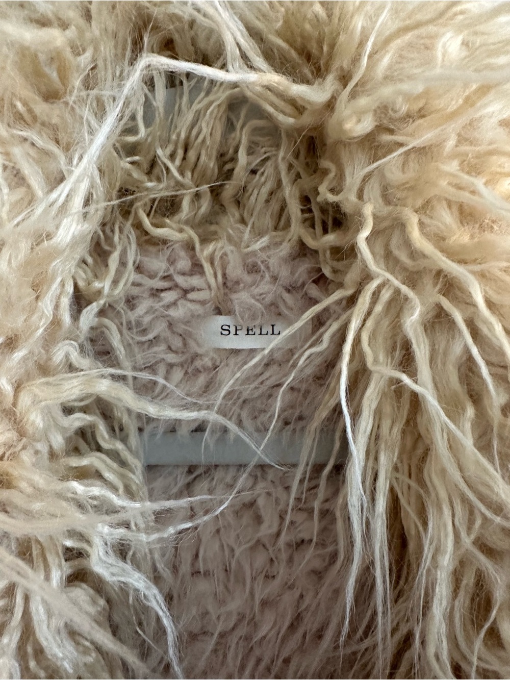 Spell Camel Faux Suede Teddy Jacket with Cream Shearling Trim - Picture 2 of 4
